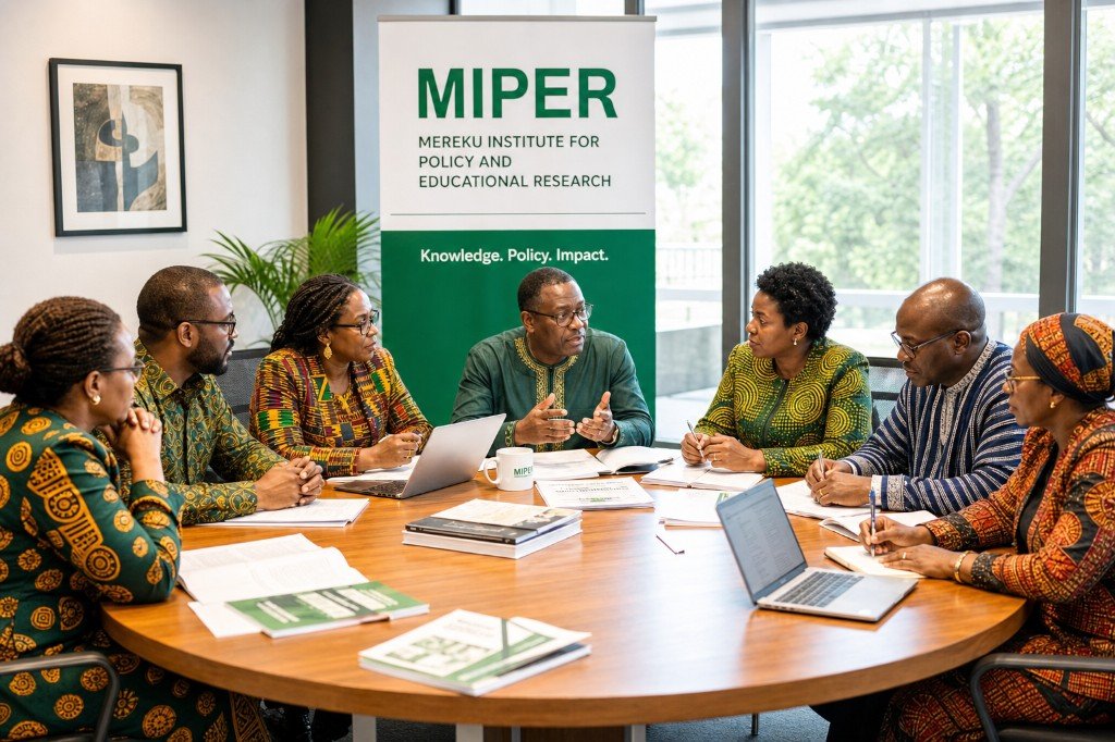 MIPER scholars gathered around a conference table for a policy discussion